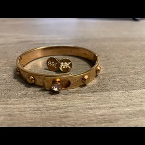 Michael Kors rose gold bracelet & earrings set